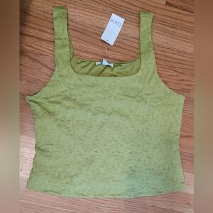 Bar III Green Textured Women's Top- Size Large